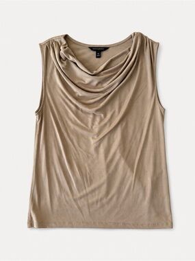 Banana Republic Tan Drape Neck Blouse